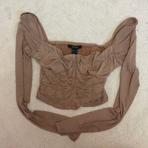 Forever 21 Brown Off-Shoulder Top